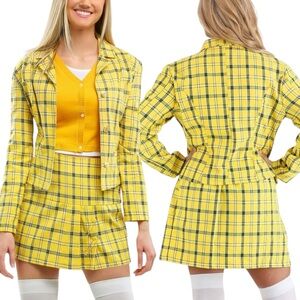 Clueless Yellow Plaid Blazer & Skirt Costume Set – Cher Horowitz Halloween